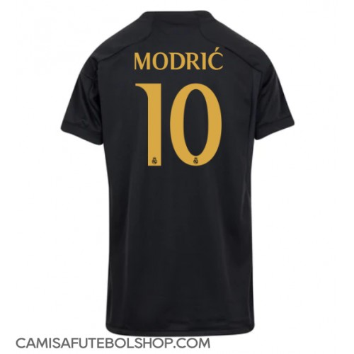 Camisa de time de futebol Real Madrid Luka Modric #10 Replicas 3º Equipamento Feminina 2023-24 Manga Curta